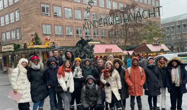 Students at the Nuremburg Christmas Market