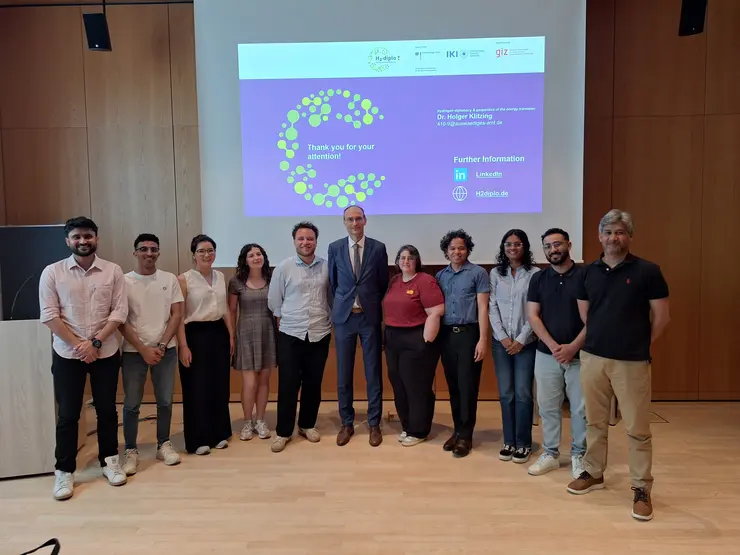 Brandt School students with Dr. Holger Klitzing, the Head of the Hydrogen Diplomacy Division. 