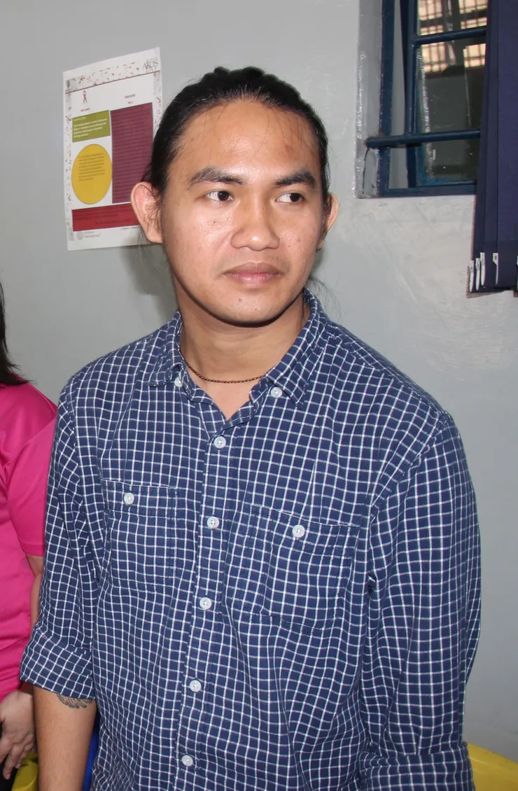 Man wearing a blue shirt