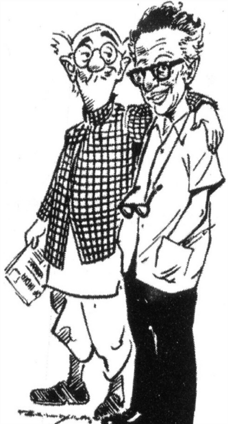 Figure 1 Courtesy: RK Laxman Source: R. K. Laxman with his most famous creation, The Common Man.