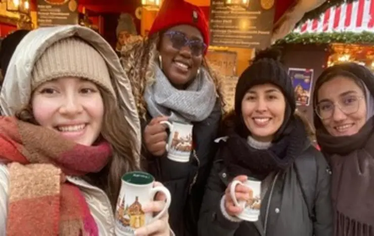 Students at the Christmas Market