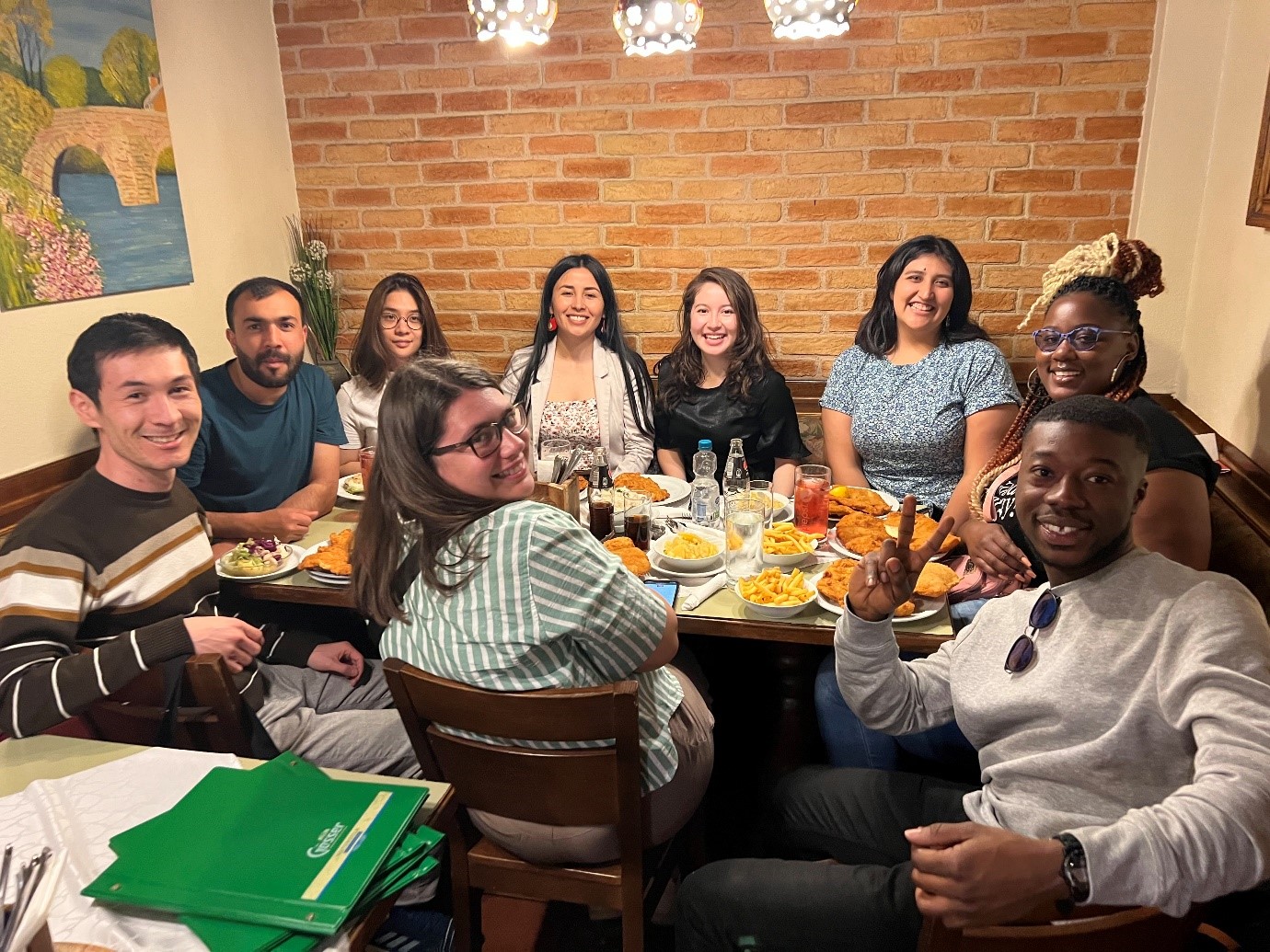 Students sharing a meal
